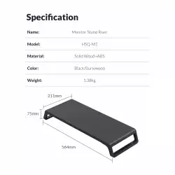 Orico Стойка за монитор Desk Monitor Stand - HSQ-M1-BK
