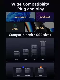 Orico външна кутия за диск/докинг станция Storage - Case/Docking Station - M.2 NVMe/NGFF - IT18C3-GY