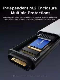 Orico външна кутия за диск/докинг станция Storage - Case/Docking Station - M.2 NVMe/NGFF - IT18C3-GY