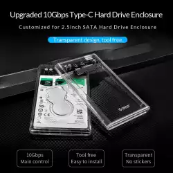Orico външна кутия за диск Storage - Case - 2.5 inch 5Gbps Type-C Transparent - 2139C3-G2-CR-EP                          