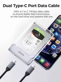 Orico външна кутия за диск Storage - Case - 2.5 inch 5Gbps USB-C Transparent - TX25C3-GY-BP