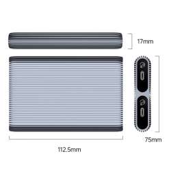 Orico външна кутия за диск Storage - Case - M.2 NVMe Dual-Bay - USB-C 10Gbps, Aluminium - AM2C3-2N-GY