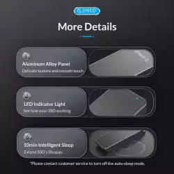 Orico външна кутия за диск Storage - Case - M.2 NVMe M key - USB3.1 Gen2 Type-C, 10Gbps - HM2-G2-BK
