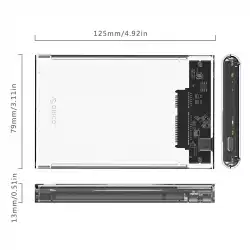 Orico външна кутия за диск Storage - Case - 2.5 inch 5Gbps Type-C Transparent - 2139C3-G2-CR-EP