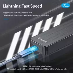 Orico външна кутия за диск Storage - Case - M.2 NVMe M key - USB3.1 Gen2 Type-C, 10Gbps - HM2-G2-BK