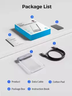 Orico външна кутия за диск Storage - Case - 2.5 inch 5Gbps USB-C Transparent - TX25C3-GY-BP