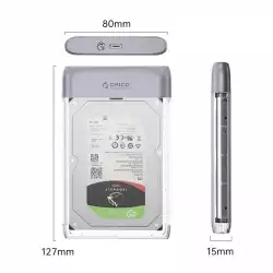 Orico външна кутия за диск Storage - Case - 2.5 inch 5Gbps USB-C Transparent - TX25C3-GY-BP