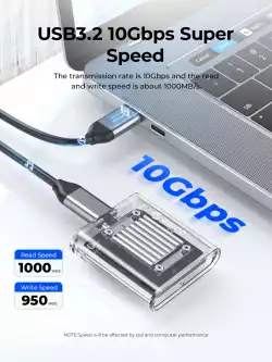 Orico външна кутия за диск Storage - Case - M.2 2230 NVMe - TC20-M2-10G-GY-BP - 10Gbps, Gray