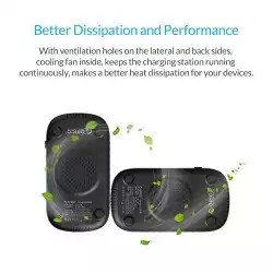 Orico зарядна станция за мобилни устройства Charger Station 220V - 10 x USB 120W black - DUK-10P-EU-BK
