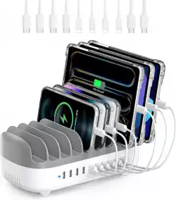 Orico зарядна станция за мобилни устройства Charger Station 220V - 10 x USB 120W white - DUK-10P-EU-WH                          