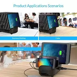Orico зарядна станция за мобилни устройства Charger Station 220V - 10 x USB 120W black - DUK-10P-EU-BK