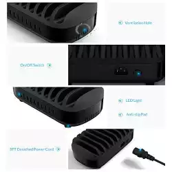 Orico зарядна станция за мобилни устройства Charger Station 220V - 10 x USB 120W black - DUK-10P-EU-BK