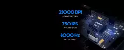 Pulsar професионална геймърска мишка Wireless Gaming Mouse X2 v3 Size2 Black - 1K (8K compatible)