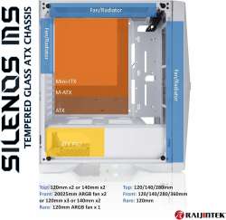 Raijintek кутия Case ATX - SILENOS MS PRO WHITE - 2 x 200 mm ARGB Fans