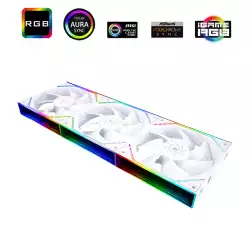 Thermalright Комплект вентилатори Fan Pack 3-in-1 3x120mm - TL-M12QW x 3 - White, Infinity Mirror, Daisy-Chain, A-RGB