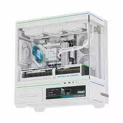 Thermalright кутия Case mATX - TL-M10 Vision White - 4 x 120 mm ARGB included, 9.16 inch LCD Display, USB-C