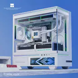 Thermalright кутия Case mATX - TL-M10 Vision White - 4 x 120 mm ARGB included, 9.16 inch LCD Display, USB-C