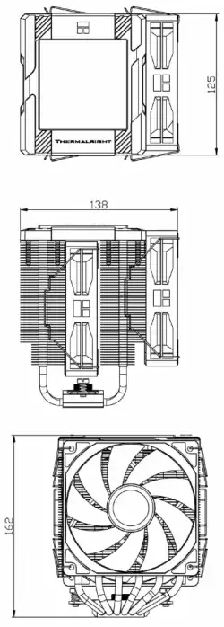 Thermalright охладител CPU Cooler Peerless Assassin 120 Digital White - Dual-Tower - LGA1851/AM5