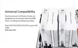 Thermalright охладител CPU Cooler Peerless Assassin 120 White A-RGB - Dual-Tower - LGA1851/LGA1700/AM5