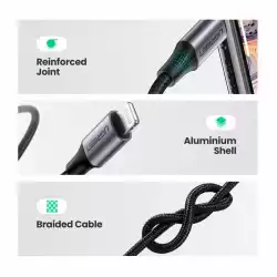 Ugreen кабел Cable Lighting to 3.5mm Male US315, 1m - 70509
