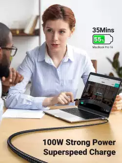 Ugreen кабел USB3.1 Type-C Gen2 M/M US355, 10Gbps, 100W, 5A, 1m - 80150