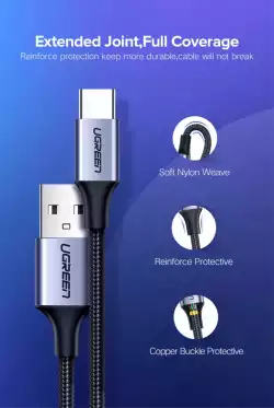 Ugreen кабел USB 2.0 Type A to Type-C US288, 1.5m - 60127