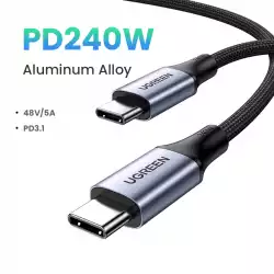 Ugreen кабел USB 2.0 Type-C M/M US535, 240W, 5A, 2m - 90440