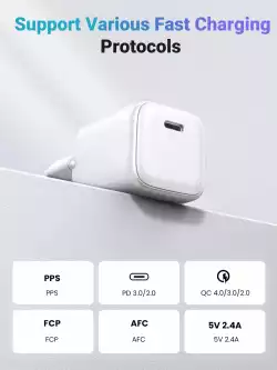 Ugreen универсално зарядно за стена Charger Wall GaN 30W CD319 White - 15326