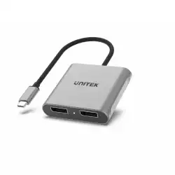 Unitek Адаптер Adapter USB-C M to DisplayPort x 2 F - 8K@@30Hz, MST - V1404A Unitek Адаптер Adapter USB-C M to DisplayPort x 2 F - 8K@@30Hz, MST - V1404A