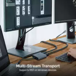 Unitek Адаптер Adapter USB-C M to DisplayPort x 2 F - 8K@@30Hz, MST - V1404A