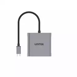 Unitek Адаптер Adapter USB-C M to DisplayPort x 2 F - 8K@@30Hz, MST - V1404A