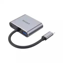 Unitek докинг станция Docking Station Type-C 4-in-1 - uHUB Q4+ Lite D1049A - USB-C PD100W x 1, HDMI x 1, VGA, USB2.0 x 1