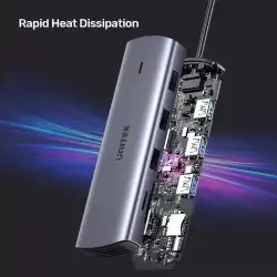 Unitek докинг станция Type-C Docking Station PD3.0 100W - HDMI, USB-C x 1, USB3.0 x 3, LAN, SD, VGA - D1113A
