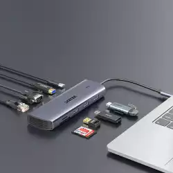 Unitek докинг станция Type-C Docking Station PD3.0 100W - HDMI, USB-C x 1, USB3.0 x 3, LAN, SD, VGA - D1113A