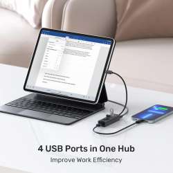Unitek хъб HUB USB-C 4 port - 4 x USB3.0 Black - Y-3089Z01