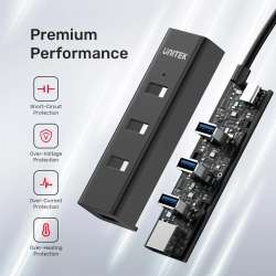 Unitek хъб HUB USB-C 4 port - 4 x USB3.0 Black - Y-3089Z01