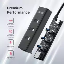 Unitek хъб HUB USB-C 4 port - 4 x USB3.0 Black - Y-3089Z01