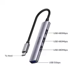 Unitek хъб USB3.0/2.0 HUB 4 port - USB-C input - H1208B