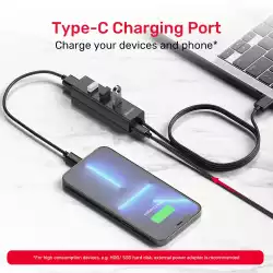 Unitek хъб USB3.0 HUB 4 port, 1.2m cable, aux USB-C power input - Y-3089V01                          