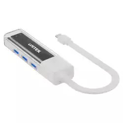 Unitek хъб USB-C/USB-A 3.0 HUB 4 port, Bi-Directional, Detachable Cable, White - H1319AWH01