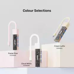 Unitek хъб USB-C/USB-A 3.0 HUB 4 port, Bi-Directional, Detachable Cable, White - H1319AWH01