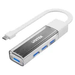 Unitek хъб USB-C/USB-A 3.0 HUB 4 port, Bi-Directional, Detachable Cable, White - H1319AWH01