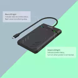 Unitek кутия за диск Storage Case - DiskGuard Raiden 2.5 inch USB-C - Y-3036A