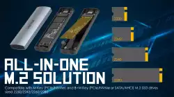 Unitek външна кутия за диск Storage - Case - M.2 NVMe/SATA M/B key - USB-C 10Gbps - S1230A