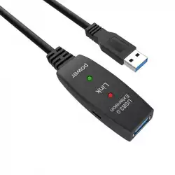 VCom Кабел удължение USB 3.0 AM / AF Active Extension Cable 5M Black - CU827A-5.0m                          