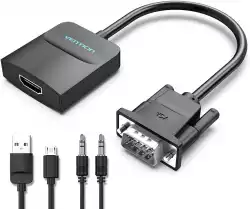 Vention адаптер Adapter VGA to HDMI with sound - Active converter with AUX-in and Micro USB power - ACNBB