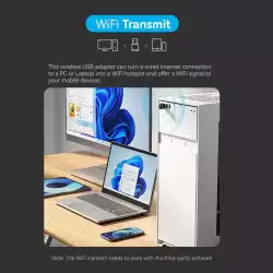 Vention безжичен адаптер WiFi USB adapter Dual Band, 650Mbps, Black - KDSB0