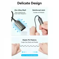 Vention блутут за кола за разговори и музика Car Bluetooth 5.4 audio receiver USB, 3.5mm jack - NAIHG