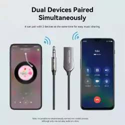 Vention блутут за кола за разговори и музика Car Bluetooth 5.4 audio receiver USB, 3.5mm jack - NAIHG