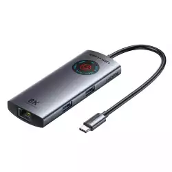 Vention докинг станция Docking Station Type-C - TQZHB - 8K, LED Display - HDMI, USB 3.0 x 2, USB-C 3.2 Gen 1, PD100W,  LAN (1Gbps)